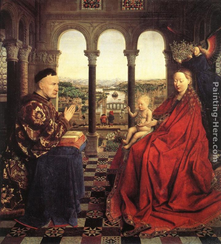 The Virgin of Chancellor Rolin painting - Jan van Eyck The Virgin of Chancellor Rolin art painting